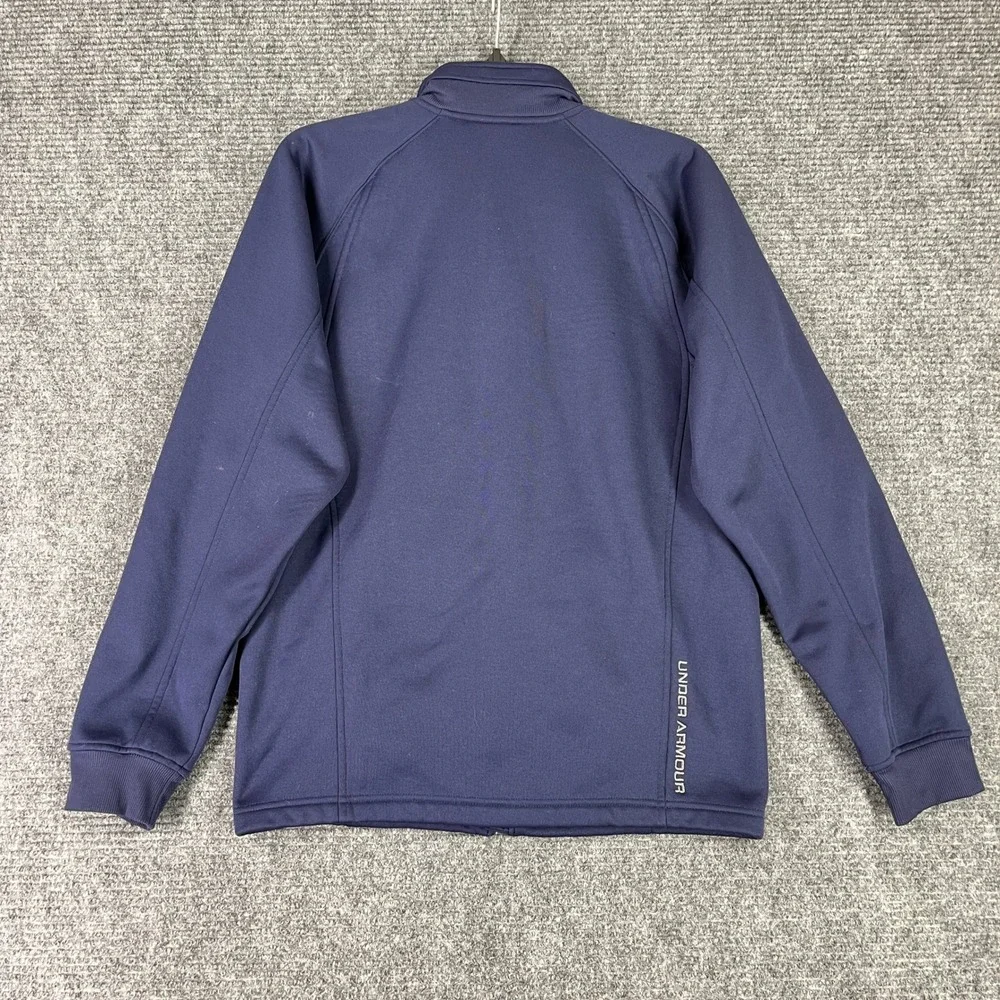 Under Armour Full Zip Track Jacket Mens S Fleece Lined Mock Neck Active Training